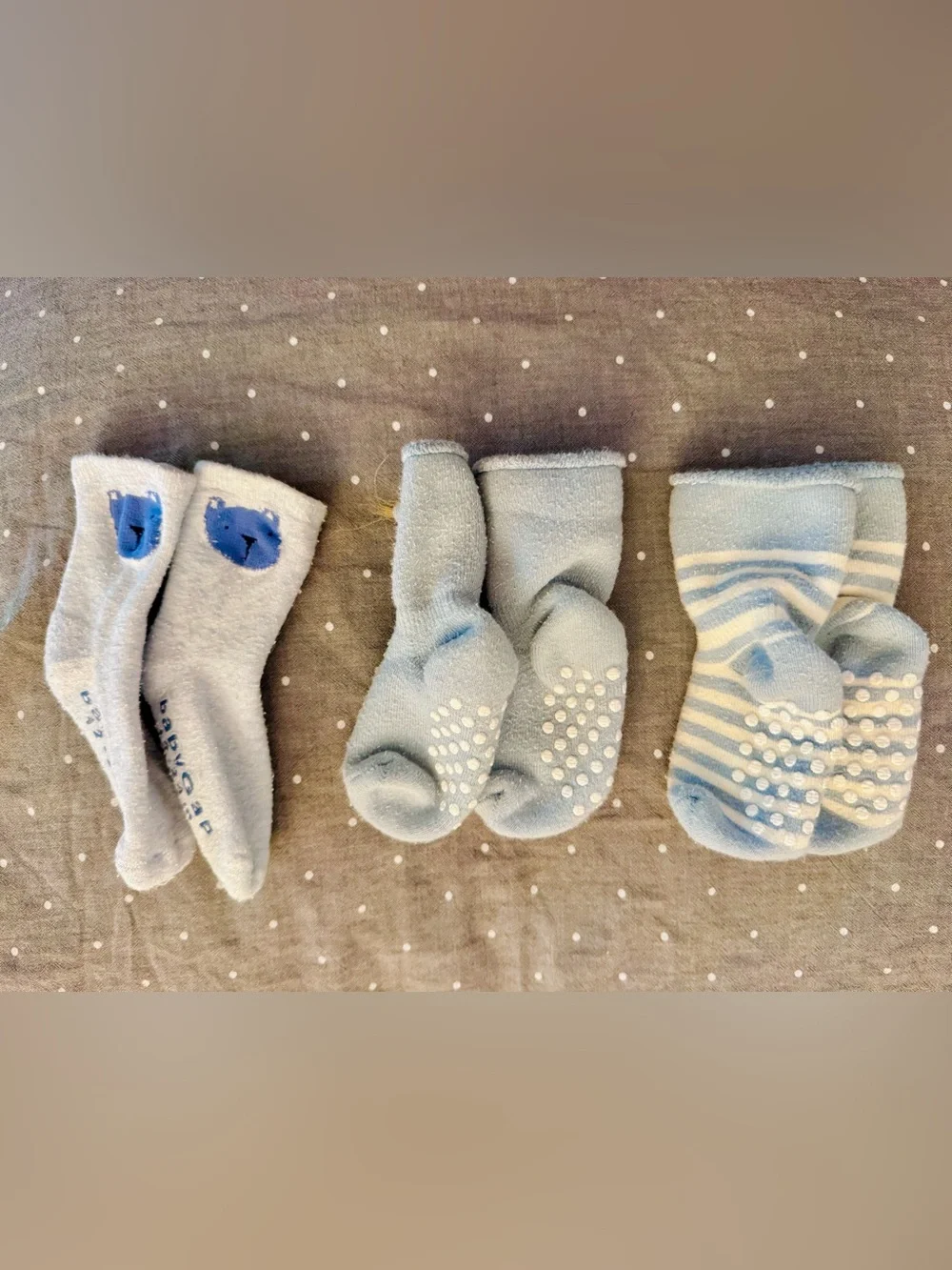 12-24 month Hanna Andersson Light Blue Non-Slip Baby Socks w Grip size 5/7